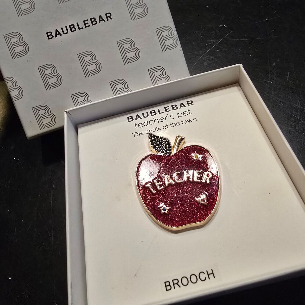 Baublebar Red Apple Teacher’s Pet Brooch back to school gift